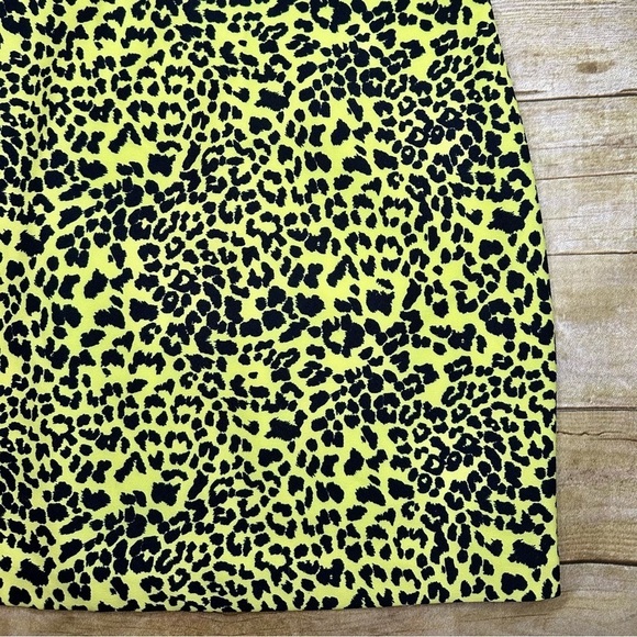 NWT LIKELY Constance Neon Yellow Leopard Print Bodycon Dress - Picture 5 of 12